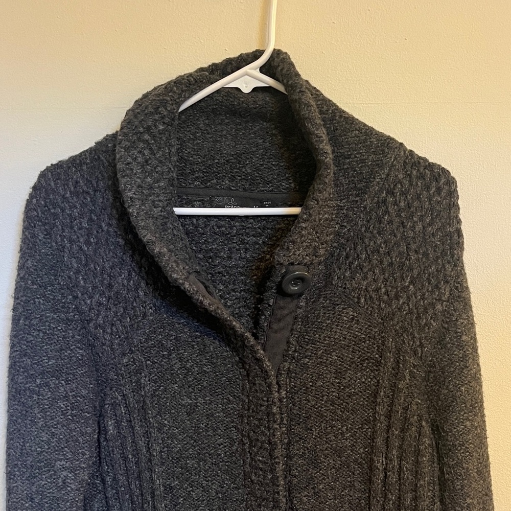 Prana Dark Gray Textured Cardigan
